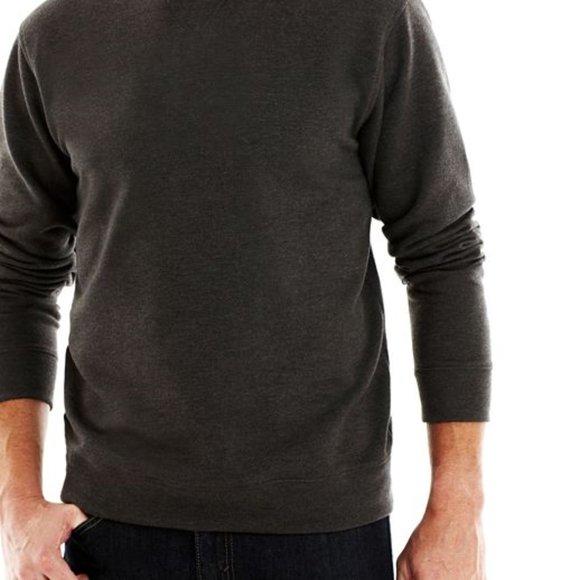 St. John's Bay Dark Heather Grey Fleece Sweatshirt - Picture 3 of 3